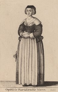 Vrouw van een Parijse ambachtsman, 1643 door Wenceslaus Hollar