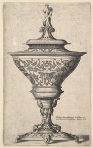 Sierlijke beker op voeten van maskers, 1645
