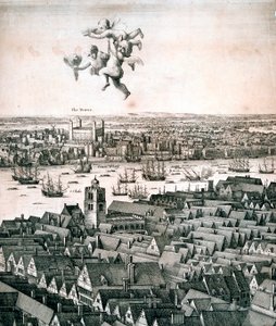 Panoramisch uitzicht op Londen, ca. 1670