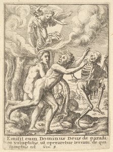Het Verloren Paradijs, uit de Dans van de Dood, 1651 door Wenceslaus Hollar
