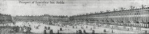 Prospect van Lincolns Inn Fields, ca. 1650 door Wenceslaus Hollar