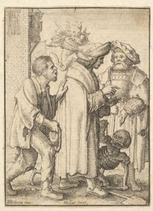 Rijke man, uit de Dans van de Dood, 1651 door Wenceslaus Hollar