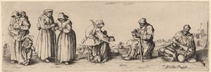 Zes mannen en vrouwen bedelaars door Wenceslaus Hollar