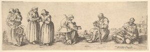 Zes bedelaars, mannen en vrouwen, 1630 door Wenceslaus Hollar