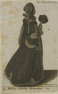 Spaanse edelvrouw door Wenceslaus Hollar