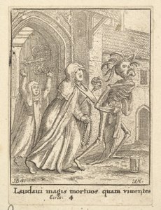 De abdis, uit de Dans van de Dood, 1651 door Wenceslaus Hollar