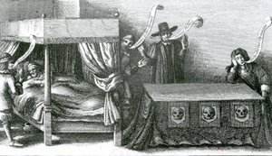 De Dood van Koning Jacobus de Eerste, 1625 door Wenceslaus Hollar