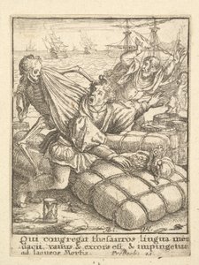 De koopman, uit de Dans van de Dood door Wenceslaus Hollar