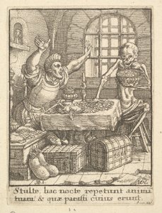 De vrek, uit de Dodendans, 1651 door Wenceslaus Hollar
