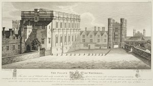 Het paleis van Whitehall, naar een tekening in de Pepysian Library, Cambridge, gepubliceerd in 1809