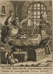 De rijke man en de dood door Wenceslaus Hollar
