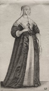 De Verschillende Gewoonten van Engelse Vrouwen, van de Adel tot de Plattelandsvrouwen..., 1639 door Wenceslaus Hollar