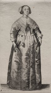 De verschillende gewoonten van Engelse vrouwen, van de adel tot de plattelandsvrouwen zoals ze in deze tijden zijn: De vrouw met een marmeren bol door Wenceslaus Hollar