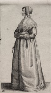 De verschillende gewoonten van Engelse vrouwen, van de adel tot de plattelandsvrouwen zoals ze in deze tijden zijn: De vrouw met schaar door Wenceslaus Hollar