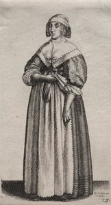 De verschillende gewoonten van Engelse vrouwen, van de adel tot de plattelandsvrouwen zoals ze in deze tijden zijn: De vrouw met handschoenen door Wenceslaus Hollar