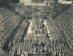 Het proces van de Graaf van Strafford in Westminster Hall, 1641, 1947 door Wenceslaus Hollar