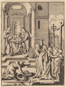 Het Handenwassen door Wenceslaus Hollar