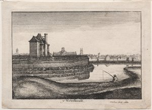 Het Waterhuis, 1665 door Wenceslaus Hollar