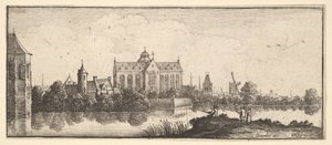 De kerk bij het water door Wenceslaus Hollar