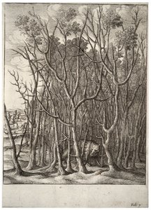De vos en de doornstruik door Wenceslaus Hollar
