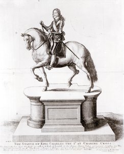 Het standbeeld van koning Karel I bij Charing Cross door Wenceslaus Hollar