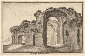 Thermaru diocletiani Ruïnes van de Thermen van Diocletianus, 1651 door Wenceslaus Hollar