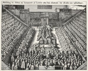 Proces van Strafford, 22 maart 1641 door Wenceslaus Hollar