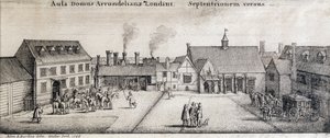 Uitzicht op Arundel House, Strand, Londen, gegraveerd door Adam Bierling, 1646 door Wenceslaus Hollar