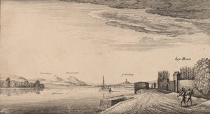 Uitzicht op Lewenberg door Wenceslaus Hollar
