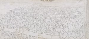 Uitzicht op het oostelijke deel van Southwark richting Greenwich door Wenceslaus Hollar