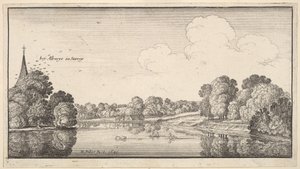 Uitzichten op het platteland bij Albury, Surrey door Wenceslaus Hollar