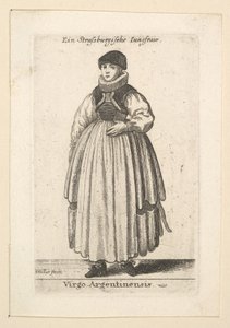 Virgo Argentinensis. Ongehuwde vrouw uit Straatsburg door Wenceslaus Hollar