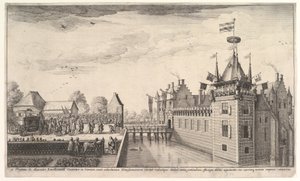 Bezoek aan A. Roelants, 1650 door Wenceslaus Hollar