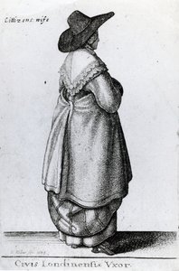 Vrouw van een Burger van Londen, 1643 door Wenceslaus Hollar