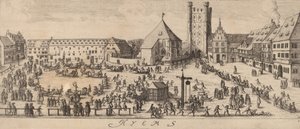 Winter: Het paradeplein, ca. 1628-1629 door Wenceslaus Hollar