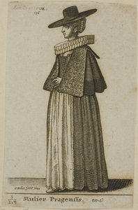 Vrouw uit Praag door Wenceslaus Hollar
