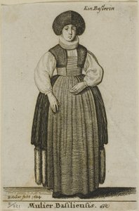 Vrouw van Basel door Wenceslaus Hollar