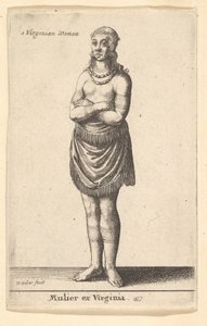 Vrouw van Virginia door Wenceslaus Hollar
