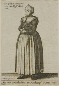 Vrouw uit Westfalen door Wenceslaus Hollar