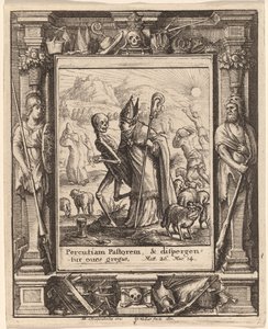 Bisschop door Wenceslaus Hollar after Hans Holbein the Younger after Abraham van Diepenbeeck