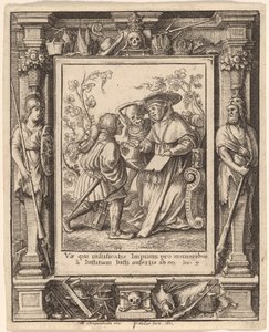 Kardinaal door Wenceslaus Hollar after Hans Holbein the Younger after Abraham van Diepenbeeck
