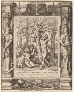 Tuin van Eden door Wenceslaus Hollar after Hans Holbein the Younger after Abraham van Diepenbeeck