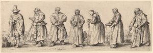 Bedelaars Mannen en Vrouwen door Wenceslaus Hollar after Jacques Callot