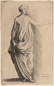 Staand figuur door Wenceslaus Hollar after Parmigianino