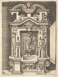Ontwerp voor een lavabo, plaat 85 uit Dietterlins Architectura, 1598 door Wendel Dietterlin the Elder