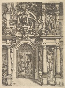 Ornamentplaat uit Architettura, 1598 door Wendel Dietterlin the Elder