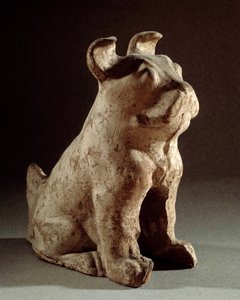 Chinese kunst: terracotta molosse door Western Han Dynasty Chinese School