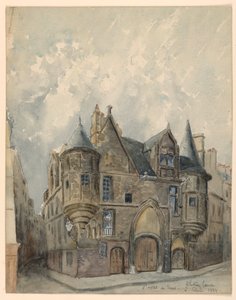 Tekening, Hotel de Sens, Parijs, 1888 door Whitney Warren Jr.