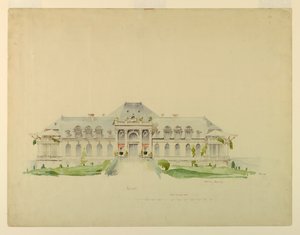 Vooraanzicht van de Newport Country Club, Harrison Avenue, Newport, Rhode Island door Whitney Warren Jr.