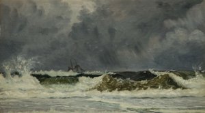 Slecht weer - De kust van Jutland door Whitworth Wallis